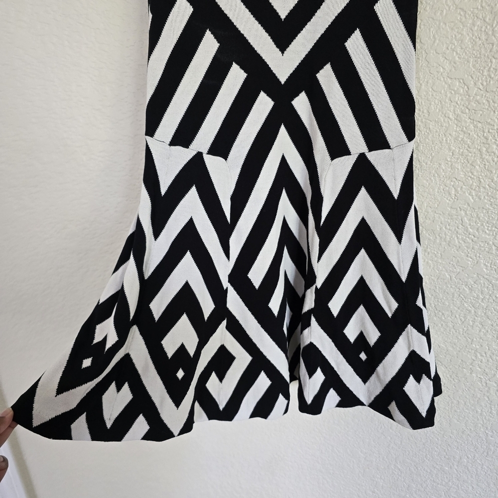 5 Twelve Black/White Patterned Kint Midi Dress (S) - Picture 4 of 8